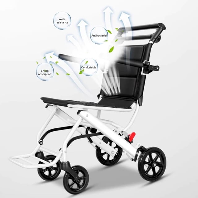 Aqzb Fauteuil Roulant de Transport Pliable Portable Poids 19 Lb Supporte 200 Lb