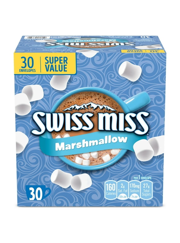 Swiss Miss Chocolate Hot Cocoa Mix With Marshmallows, 30 Count Hot Cocoa Packets
