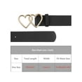 thumbnail image 4 of INSPIRE CHIC Women's Belt Double Heart Snap Buckle Fashion Casual Decorative Belts for Dresses Blouse Black 107x3.3cm/42.1x1.3", 4 of 6