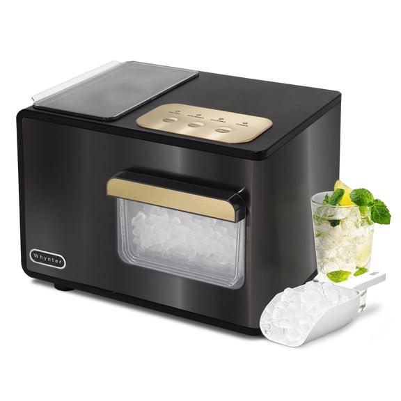 Whynter SonicSnö Countertop Nugget Ice Maker, 40lbs/24hrs, Black and Gold, IBX-388BG