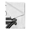 thumbnail image 2 of Letter Z Soft Flannel Fleece Throw Blanket, Last Letter of Alphabet in Calligraphic Design Z Curls Swirls, Cozy Plush for Indoor and Outdoor Use, 50" x 60", Black Grey White, by Ambesonne, 2 of 5
