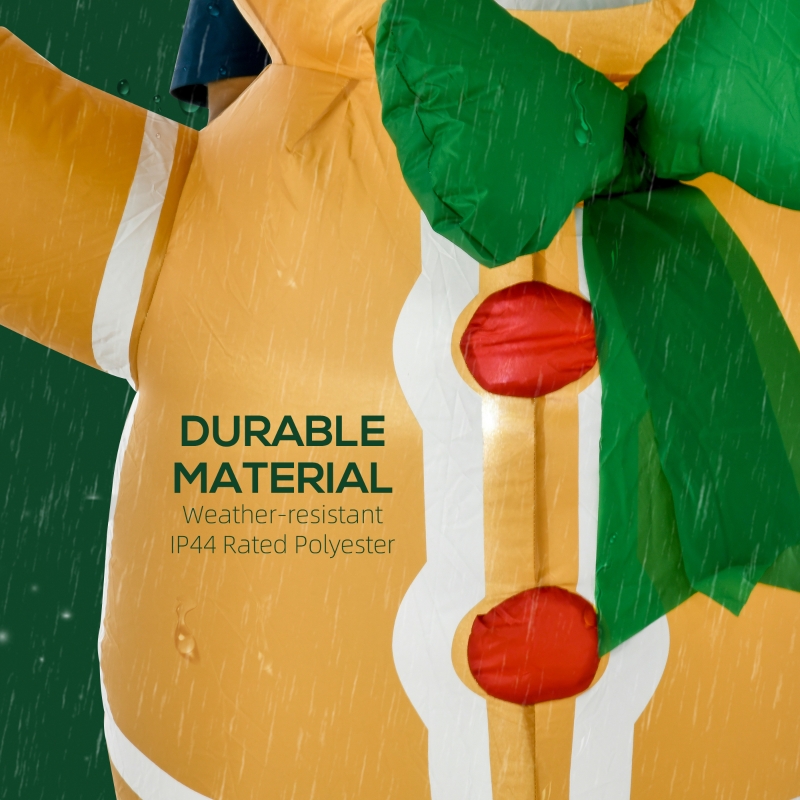 Alvantor Christmas Inflatables Gingerbread Man with LED Lights 109.86"x69.85"x182.88" Brown