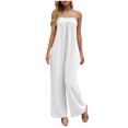 thumbnail image 1 of Pantalones de Pierna Ancha Casual Pecho Plisado Correa de Espalda Suelto para Primavera Verano, 1 of 9