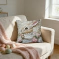 thumbnail image 5 of 3d Printed Pillow Cover 3D Printed Easter Pillow Cover, Faux Embroidery Bunny Cushion Cover 45x45cm, Polyester Decorative Throw Pillow Case for Living Room Sofa Bed Accent Multicolor Design, 5 of 6