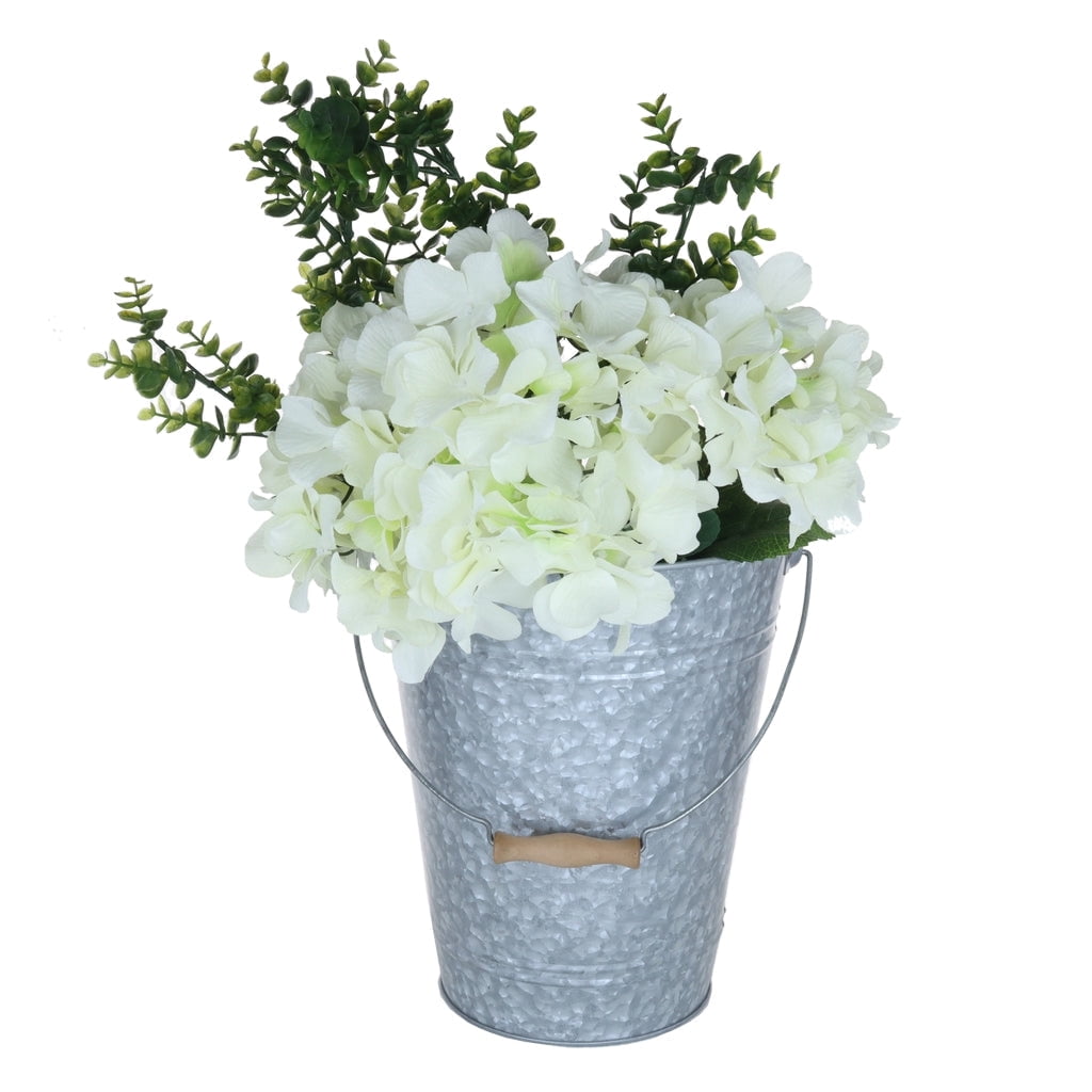 Walford Home Galvanized Farmhouse 3 Gallon Capacity Trash/Garbage Can or Waste Basket