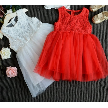 

Children´s Lace Hollow Out Princess Dress Toddler Girls Summer Sleeveless Panel Dress