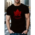 thumbnail image 1 of Men's Canada Print Versatile Crew Neck Short Sleeve Shirt, Regular Fit, Comfy Slight Stretch Tee, Perfect For Summer Weekend Casual Wear, 1 of 5
