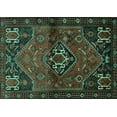 thumbnail image 1 of Ahgly Company Machine Washable Indoor Rectangle Persian Turquoise Blue Traditional Area Rugs, 7' x 9', 1 of 4
