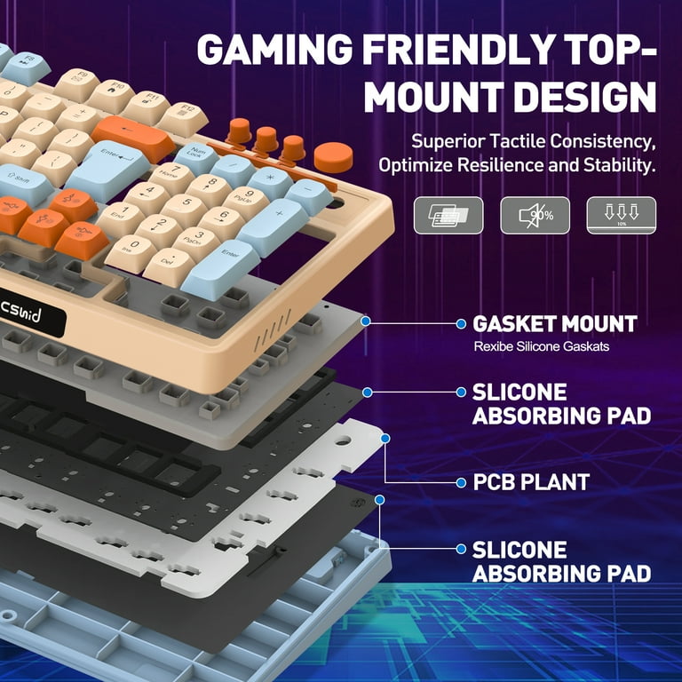 CshidWorld 98-Key RGB Gaming Keyboard and Mouse Combo with Optical