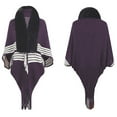 thumbnail image 5 of Elainilye Fashion Women's Fall Winter Scarf Knitted Loose Thickened Shawl Coat Artificial Fur-Collar Scarf,Purple, 5 of 5