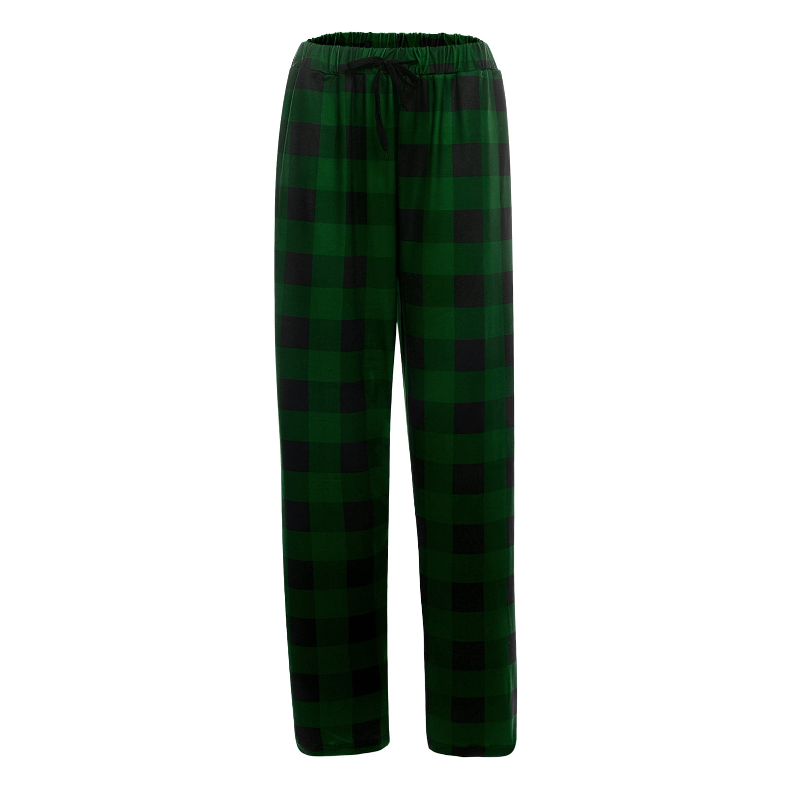 Madjtlqy Mens Cotton Plaid Pajama Pants Bottoms Elastic Waistband
