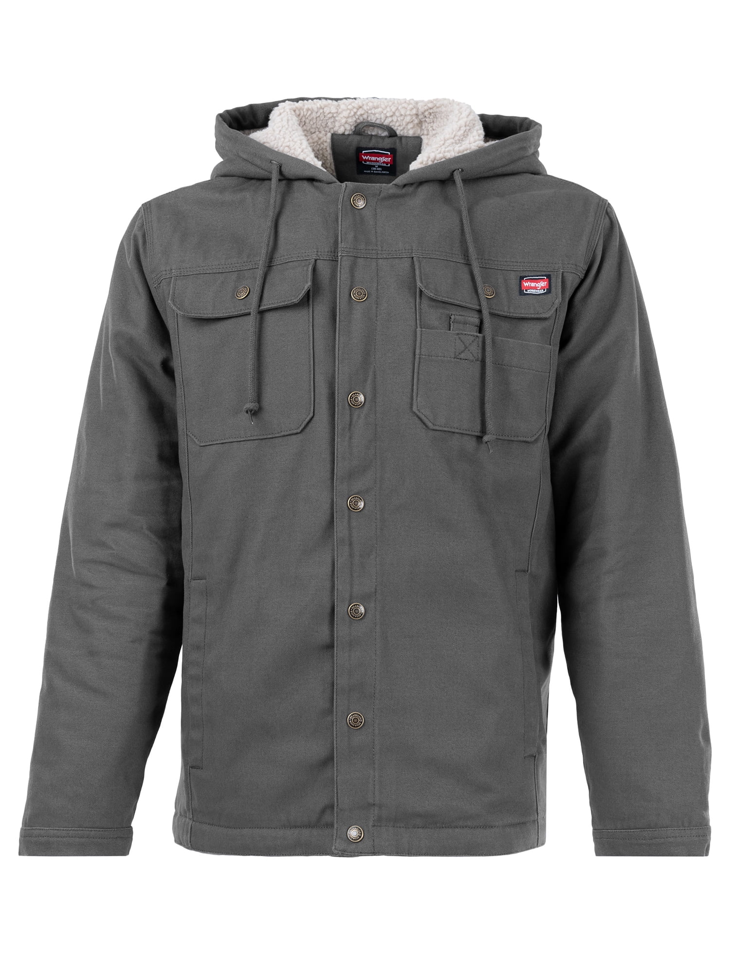Wrangler Workwear Men's and Big Men's Faux Sherpa-Lined Duck Jacket, Sizes S-3XL