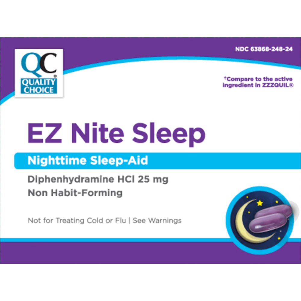 Quality Choice EZ Nite Sleep Nighttime Sleep Aid 24 Softgels Each