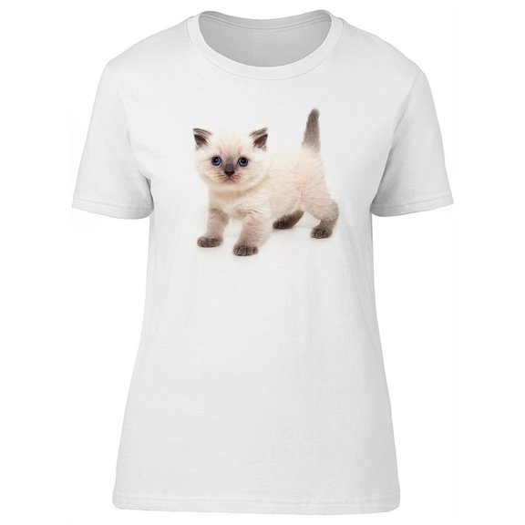 Beautiful White Scottish Kitten Tee Women's -Image by Shutterstock
