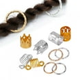 thumbnail image 3 of WXJ13 Hair Braid Rings with Metallic Cord, 230 PCS Aluminum Hair Coil for Braids, Extensions, and Updos, 3 of 8