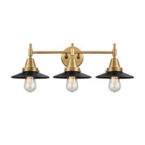 447-3W-BB-M6-BK-Innovations Lighting-Railroad - 3 Light Bath Vanity-7.25 Inches Tall and 26 Inches Wide-Brushed Brass Finish-Matte Black Shade Color