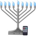 thumbnail image 2 of NbHnJs Electric RGB Led Menorah for Chanukah Hanukkah Decorations,Silver, 2 of 7