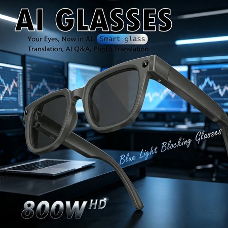2026 White Wearable Audio Smart Eyewear for Cyclists HD Camera Real‑Time Video Conversation Translation Voice Control 3D Surround Sound Lightweight for Travel