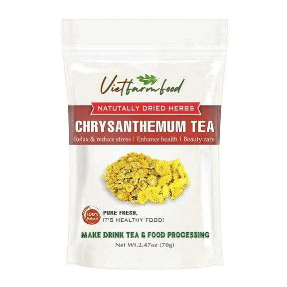 CHRYSANTHEMUM FLOWER TEA 2.47 Oz (70g) VIETFARMFOOD:Natural pure dried herb are used for making drink and cooking ingredient. Drinking tea is a healthy habit that makes meal delicious and relaxing