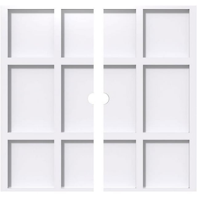 Ekena Millwork CMP32RK2-02000 32 in. OD x 2 in. ID Square Rubik Architectural Grade PVC Contemporary Ceiling Medallion - 2 Piece