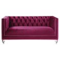 thumbnail image 3 of ACME Heibero Causeuse en Velours Capitonné avec 2 Coussins Bordeaux, 3 of 7