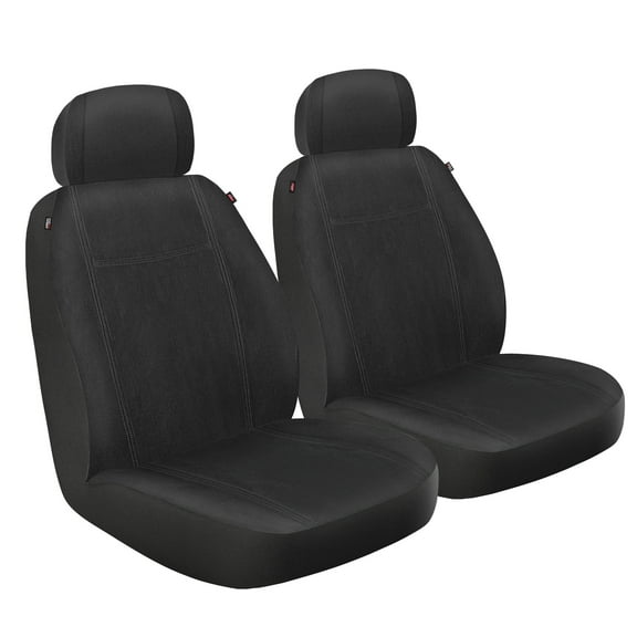 Genuine Dickies 2-Piece Black Puncture-Resistant Front Car, Truck, SUV Seat Covers, Protect from Pets, Universal Fit