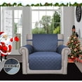 thumbnail image 2 of Easy-Going Reversible Sofa Slipcover Water Resistant Couch Cover, Chair Size, Dark Blue/Light Blue, 2 of 7