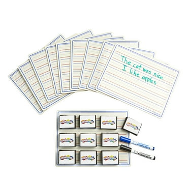 Excellerations Reversible Dry-Erase Boards with Erasers - Set of 10