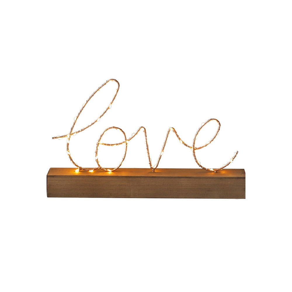 LED Lamp Light LOVE or Home Letters with Wooden Stand Living Room Bedroom Home Decoration Valentine/'s Birthday Gift