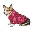 thumbnail image 7 of Honeii Pink Glitter Print Small Dog Hoodies Pet Hooded Sweatshirts Fall Winter Puppy Cat Sweaters Warm Clothes for Small Dogs Outfits Costume-Large, 7 of 7