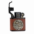 thumbnail image 4 of Thorens Inlaid Mechanical Movement Luxury Vintage Handmade Cowhide Lighter,Kerosene Lighter That Lights Cigars,Luxury Gifts For Men,Coffee Color, 4 of 6