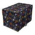 thumbnail image 1 of Lemur Dog Crate Cover, Exotic Tiger Leopard Madagascar Monkey Chains Abstract Repeating Pattern, Easy to Use Pet Kennel Cover Small Dogs Puppies Kittens, 7 Sizes, Apricot Dark Navy Blue, by Ambesonne, 1 of 1