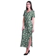 thumbnail image 2 of Moomaya Long Bodycon Maxi Dress For Womens Short&nbsp;Sleeve V neck Printed Jersey T-shirt Dress, 2 of 6