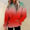 thumbnail image 2 of TRUBKH hoodies for women Fleece Sweatshirts womens long sleeve tops hoodie women pullover sweaters for women Sweatshirt With Gradient Letter Printed Pockets And Hooded Sweatshirt Blue L, 2 of 5