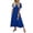 Blue, variant on Womens Casual T-Shirt Dress, Lightweight Soft Flowy Long Shift Dress, Elegant Solid Color Beach Vacation Loungewear, S-2XL