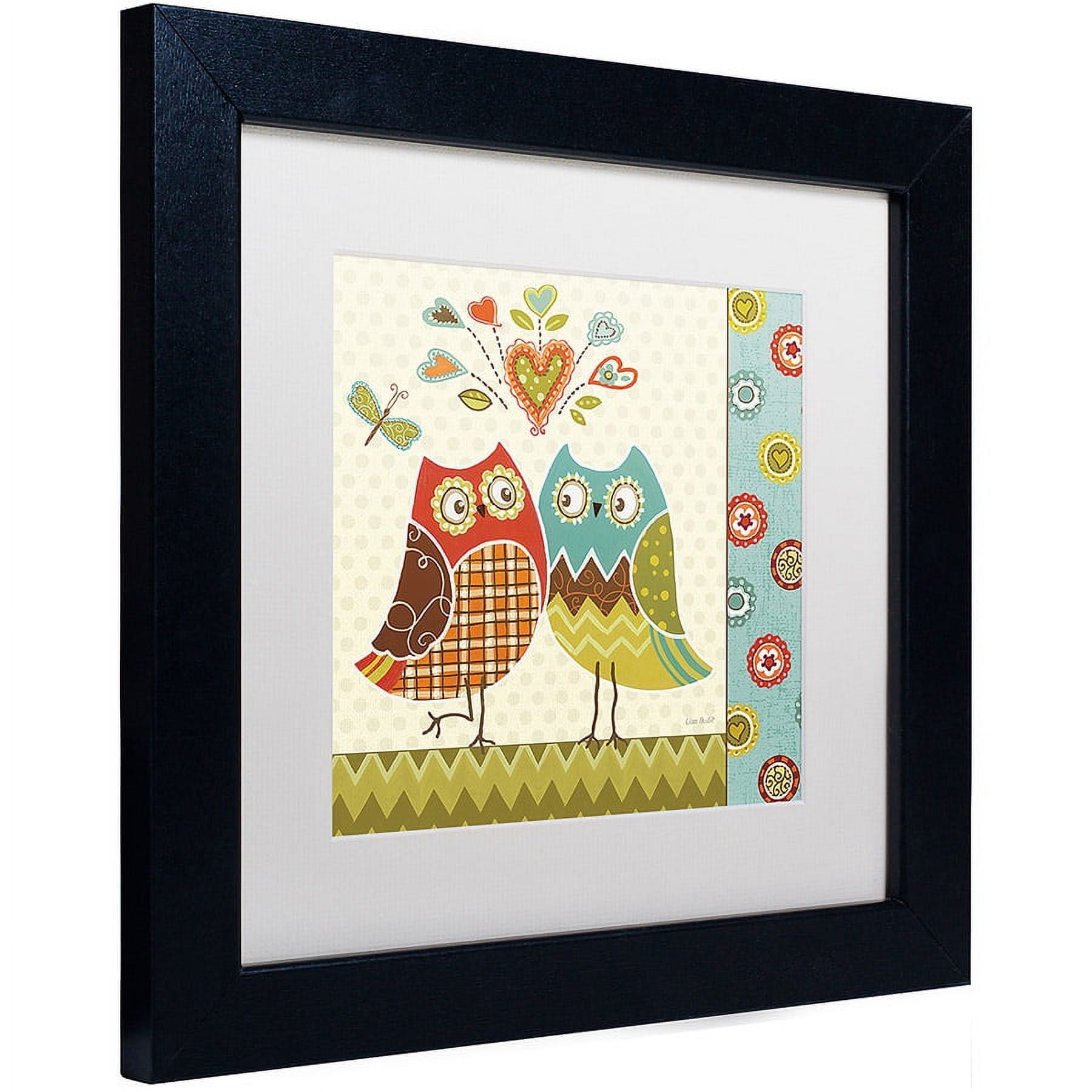 Trademark Fine Art "Owl Wonderful II" Canvas Art by Lisa Audit, White Matte, Black Frame