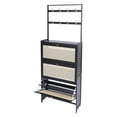 thumbnail image 5 of 3 Tiers Shoe Cabinet for Entryway Living Room, Flip Door Shoe Cabinet (Black) 70*24*186cm, 5 of 17