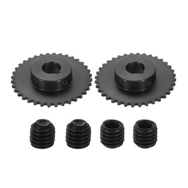 2Pack #35 Chain Roller Sprocket 1" Bore 3/8" Pitch 36 Tooth with Set Screws