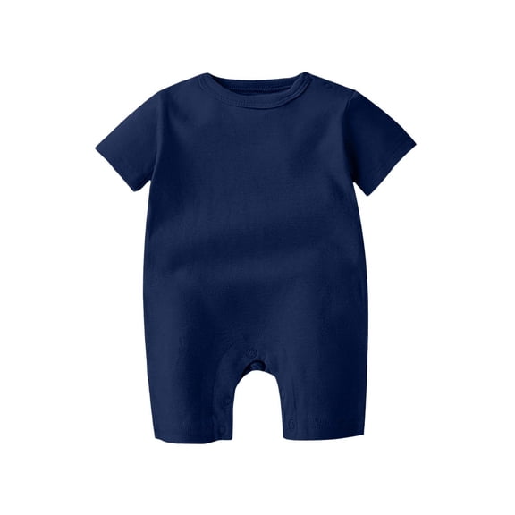 Children's Solid Color Short Sleeved Jumpsuit Baby Summer Breathable And Comfortable Bag Fart