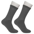 thumbnail image 4 of Diabetic Socks Unisex- Non Skid Hospital Loose Fitting Slipper Socks With Gripper Bottoms - 3 Pack Savings - Gripper socks (Skid 2 Gray, 13-15), 4 of 5