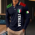 thumbnail image 2 of Rggeeun Men Casual Polo Shirts Men's Long Sleeve Shirt For Slim Fit With Print Design For Fall Winter Tops Comfortable, 2 of 4