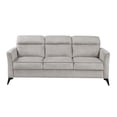 thumbnail image 2 of JERFIT Modern 3-Seater Sofa with Metal Legs, Plush Tan Fabric Couch for Living Room, Contemporary Comfortable Apartment Furniture, 2 of 7