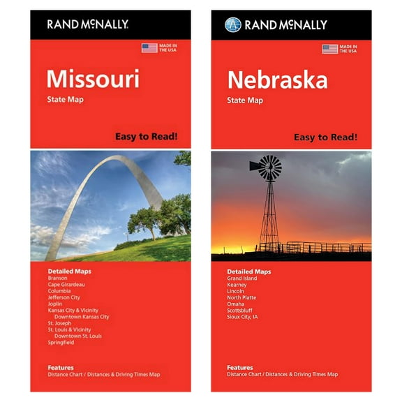 Rand McNally State Maps: Missouri and Nebraska (2 Maps)