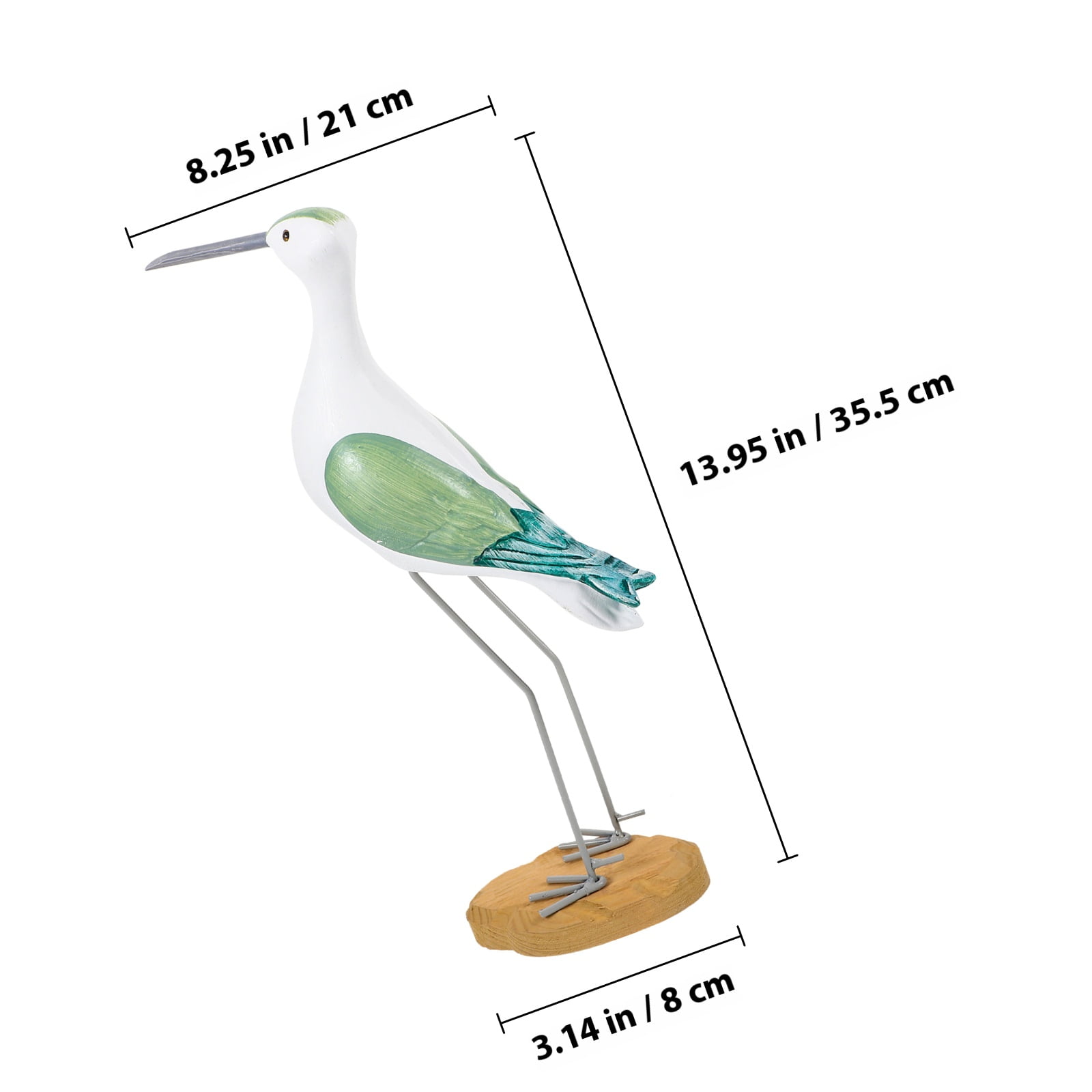 LOLIPPYY Set of 2 Wooden Seagull Bird Sculptures for Home and Garden Decor, Natural Style Coastal Atmosphere