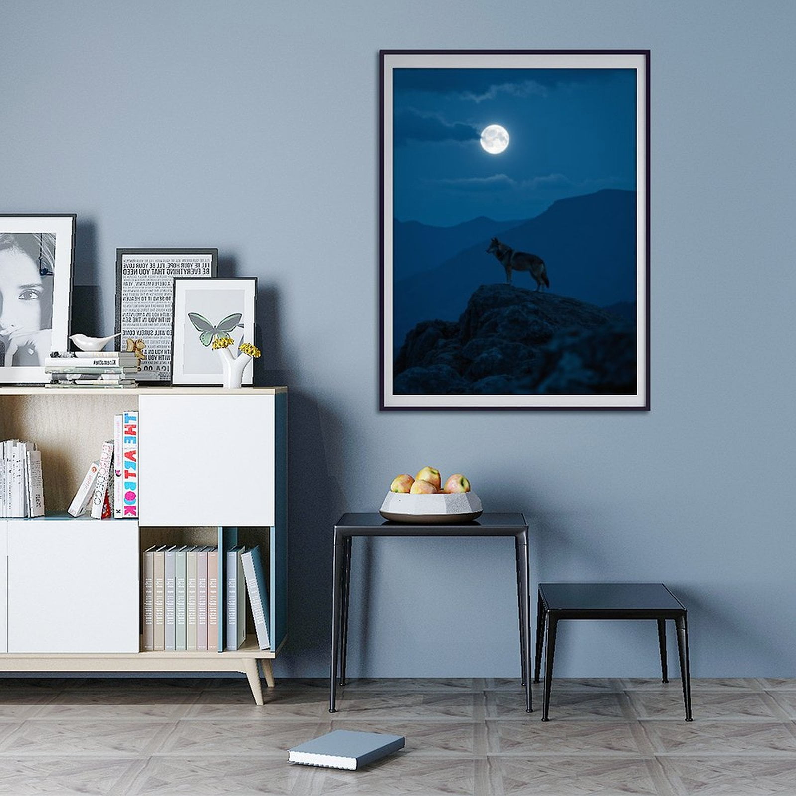 Diamond Art Kit for Adults, Wolf On Rock Under Full Moon Diamond Painting for Adults Beginners, 5D DIY Diamond Art Painting Kits, Colorful Diamond Painting Craft for Home Decor 12x16 Frameless