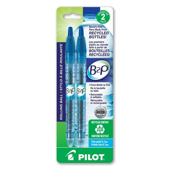PILOT B2P Retractable Gel Ink Rollerball Pens - Blue