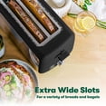 thumbnail image 3 of BELLA tostador de 4 rebanadas, ranura larga y bandeja extraíble para migas, 7 opciones de sombreado con apagado automático, botón de cancelación y recalentamiento, pan tostado y bagel, acero, 3 of 5