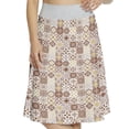 thumbnail image 1 of Women's Ethnic Retro Mediterranean Azulejo A-line Printed Skirt Casual Wear, 2XL, Chocolate Earth Yellow, by Ambesonne, 1 of 1
