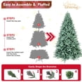 thumbnail image 6 of 8FT Blue-Green Tint PE/PVC Christmas Tree with 2458 Tips, Hinged Branch Design, Full Natural Look, Stable Metal Stand, Easy Assembly Holiday Decoration for Living Room, 6 of 15