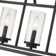 thumbnail image 3 of Golden Lighting Mercer 5-light Island Light in Matte Black and Seeded Glass, 3 of 7